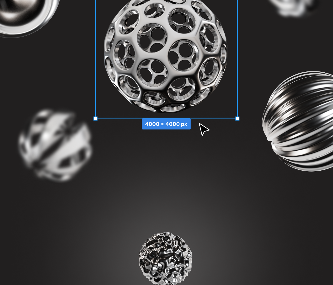 3D branding  chrome geometric mercury metallic planet shapes sphere spherical