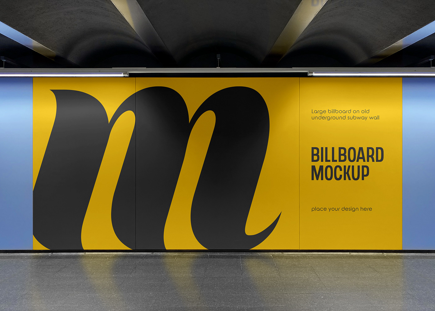 Advertising  banner billboard Display free freebie Mockup signboard subway underground