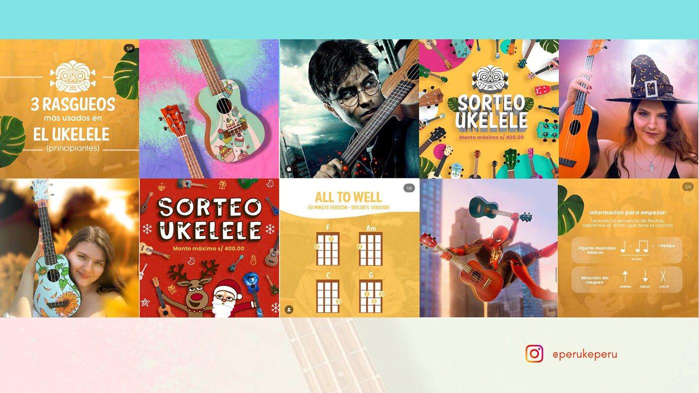design Graphic Designer Social Media Design instagram posts Catalogue Advertising  marketing   music Ukulele Digital Art 
