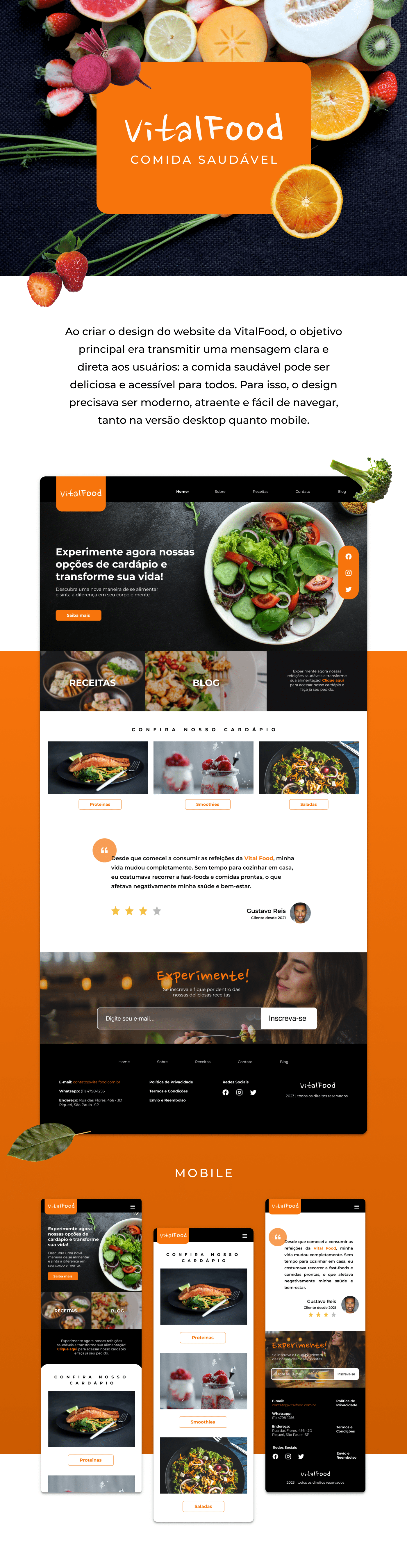 Creating a design for a heatlhy food website