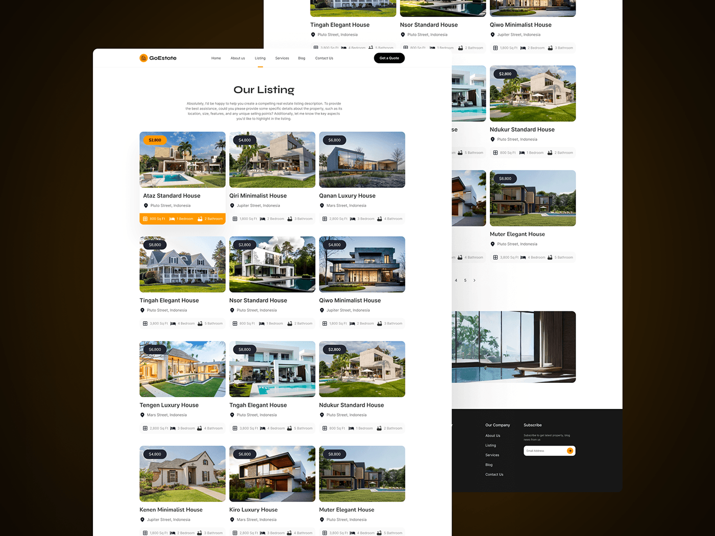 real estate Real Estate Website property landing page landing page design UI/UX Figma ui design Website Design property website