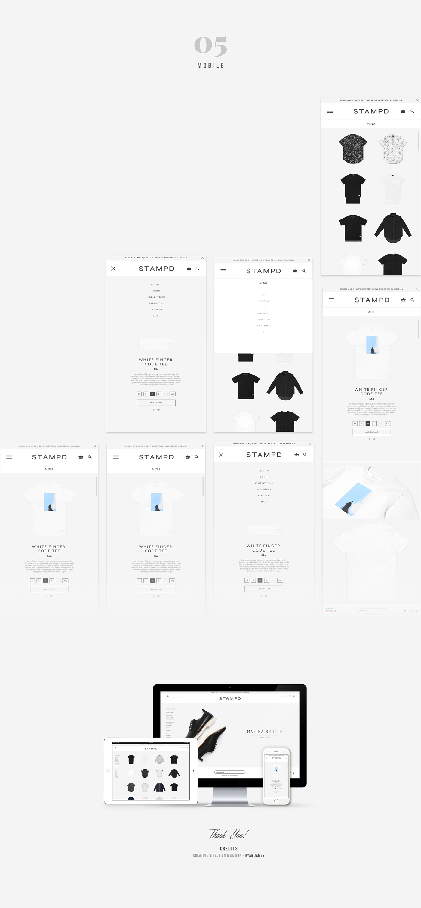 UI ux Web Menswear Stampd e-commerce