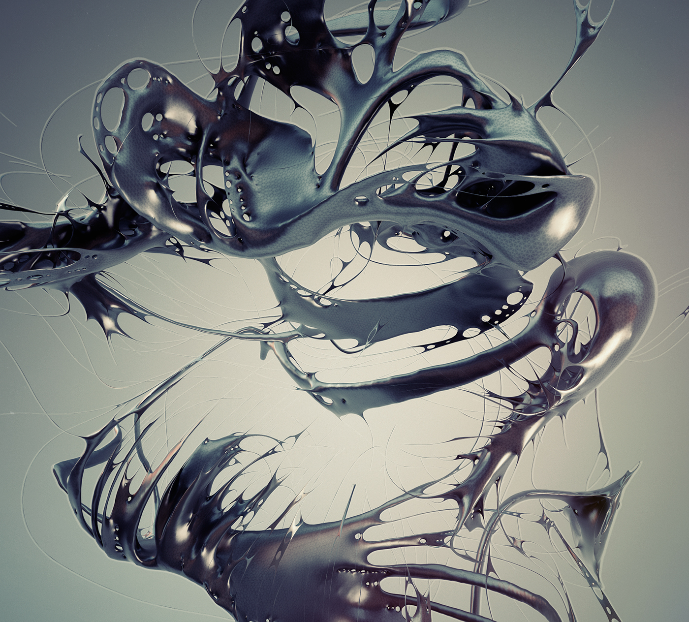 art 3D digital print poster abstract dark digital painting Style water fluid Behance photoshop rendering modern