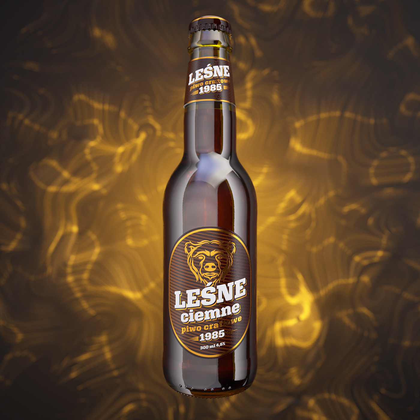 3D beer bottle CGI Packaging product design 
