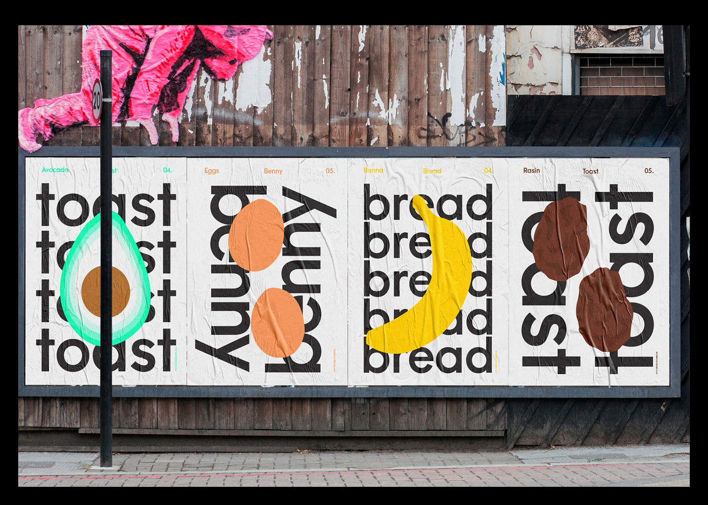 avocado breakfast graphicdesign posters print swiss typography  