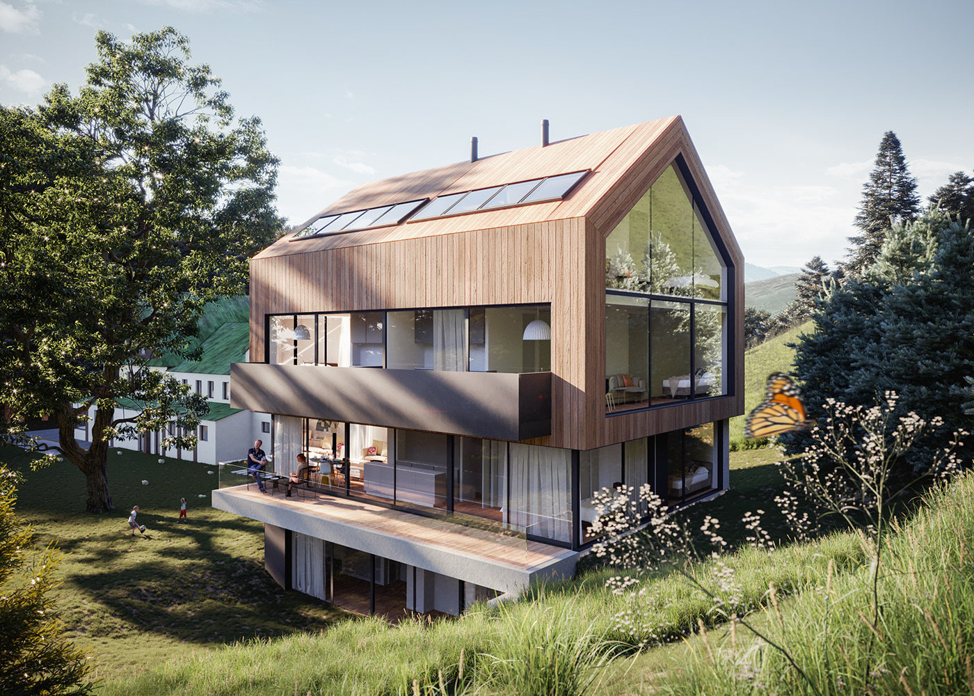 2DR studio apartment architecture archviz CGI Czech Republic mountain Render visualization