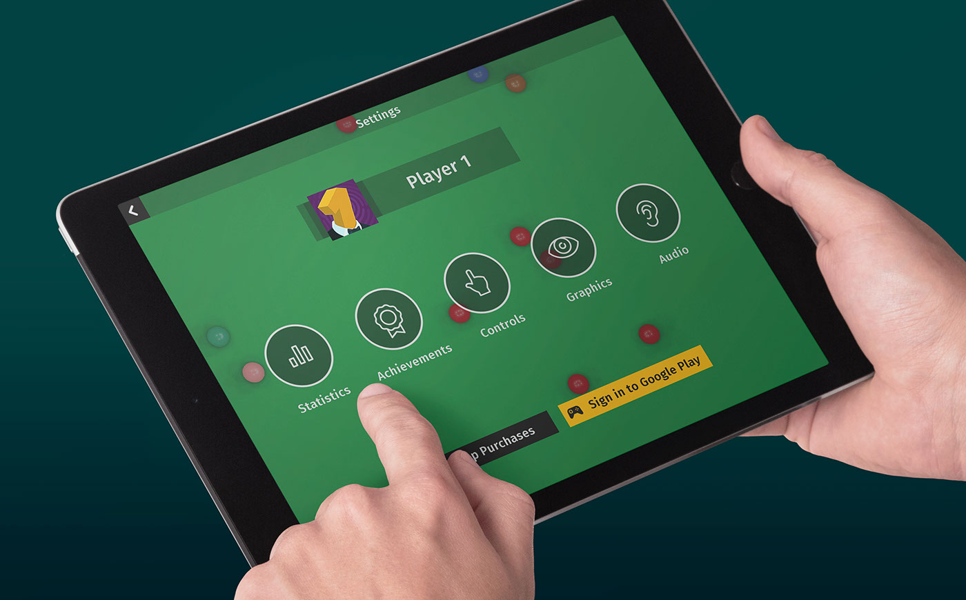 user interface game mobile snooker Billard bot illustration profil picture