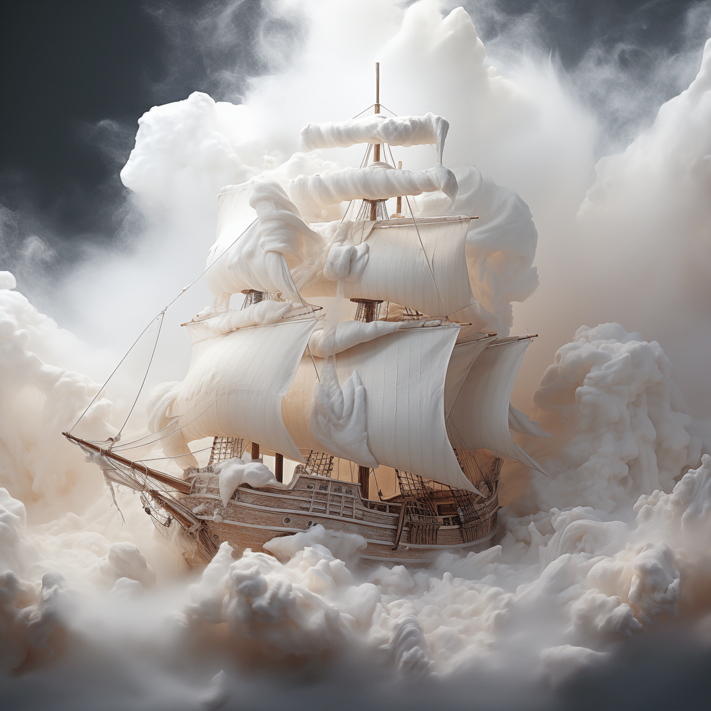 ai ship sea storm Ocean graphic design  ILLUSTRATION  Digital Art  fabric generative art
