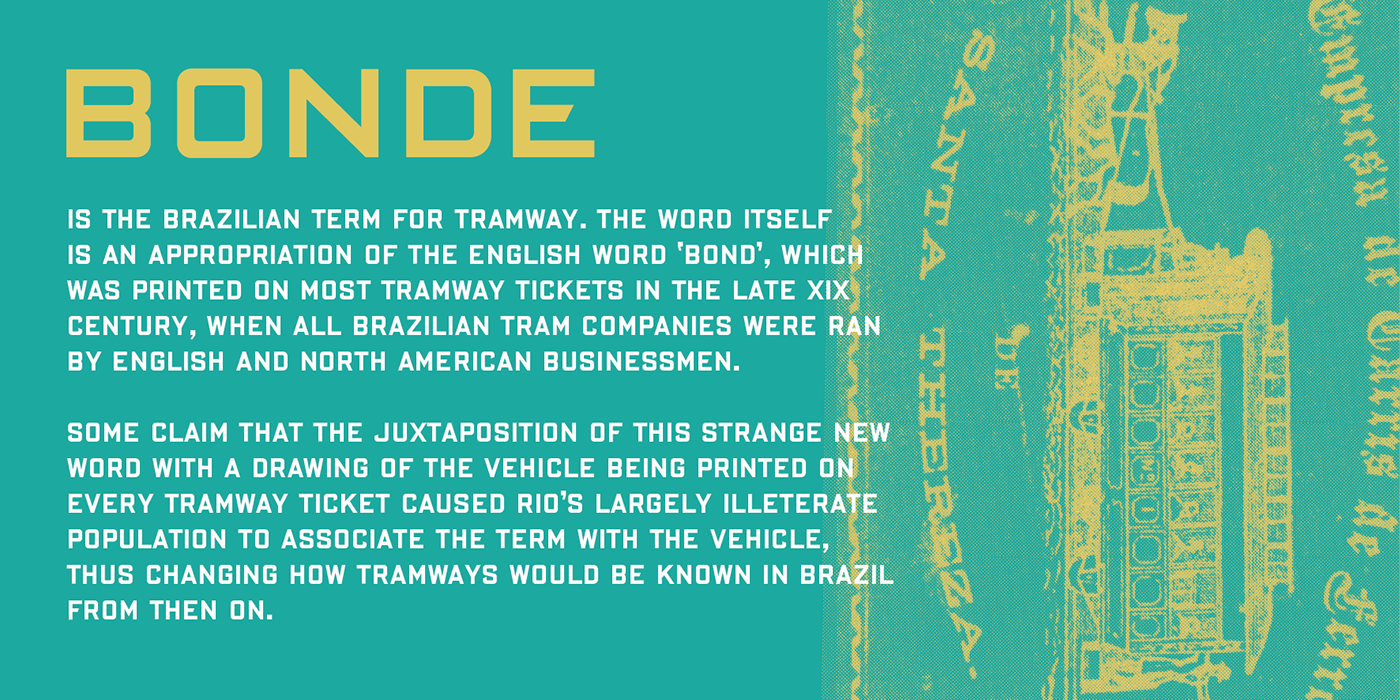 bonde Rio de Janeiro Typeface type family multi width system tramways Brazil Bondes tipografia brasileira carioca 1800s 1900s