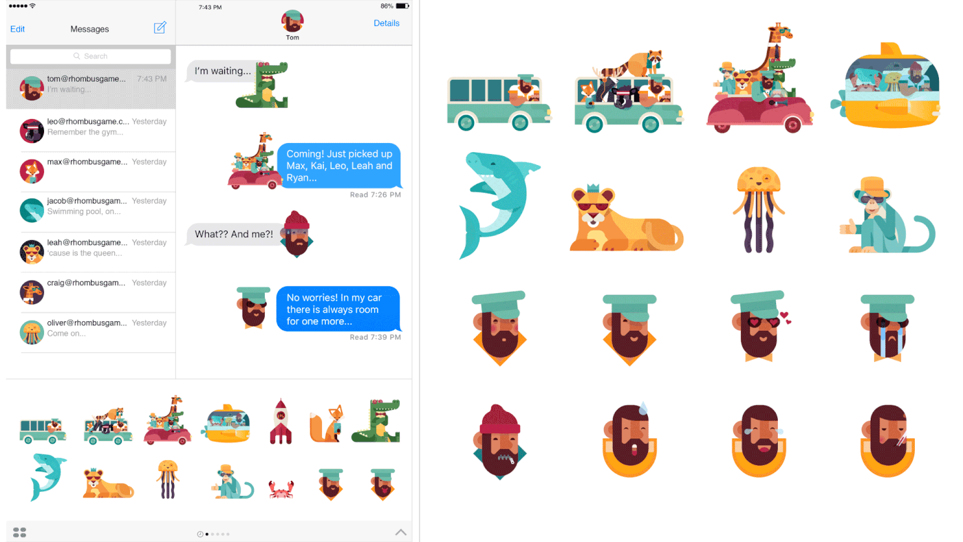 game ios Character design  puzzle app animals flat illustration