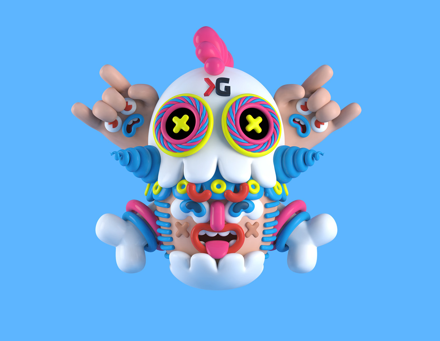 Grand Chamaco chamaco skull telcel nickelodeon Nick Garorock   Ford cactus hat 3D Character
