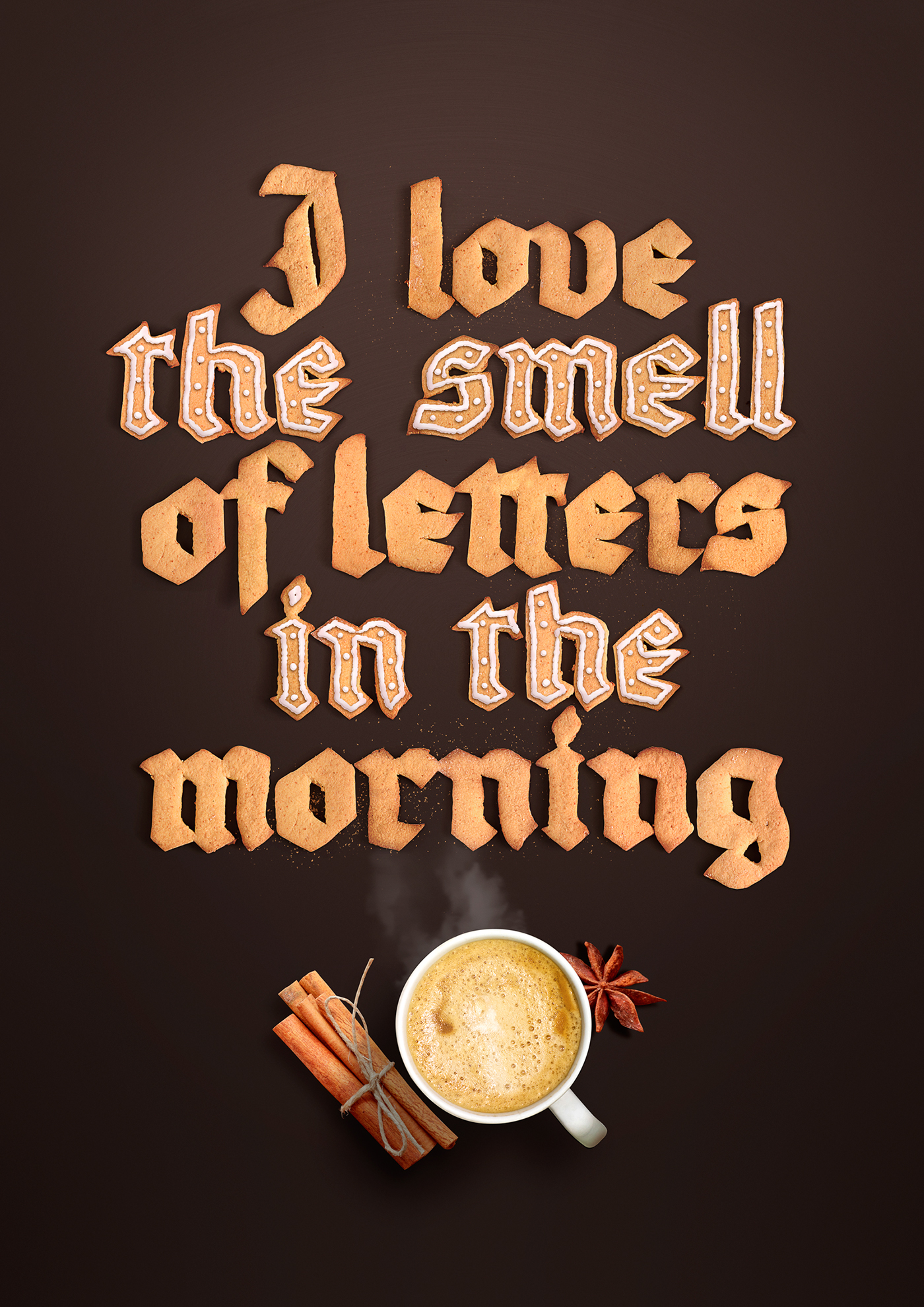 lettering print Fraktur cookie cute letters design MORNING graphics
