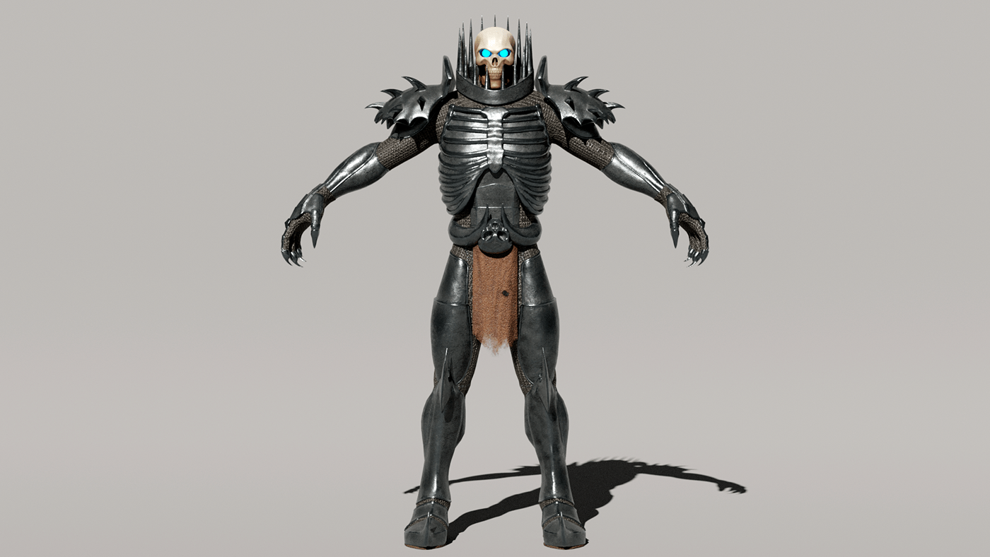 3D 3D Character Berserk Character design  concept art Dark Fantasy fanart fantasy knight Skull Knight