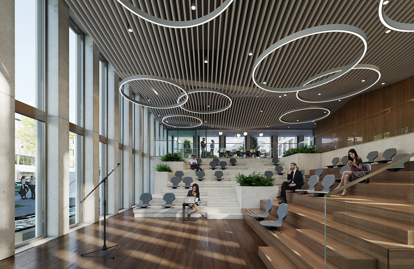 archviz CGI interior design  luxembourg marketing   Office Panoptikon thepanoptikon visualization visuals