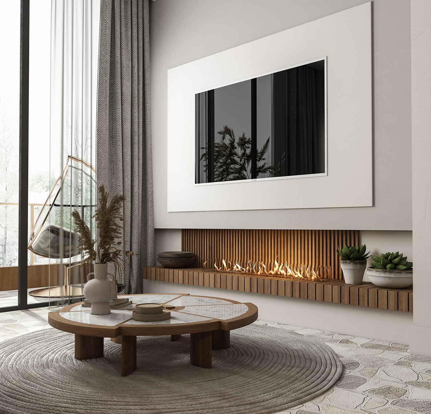 3dmax design living-room