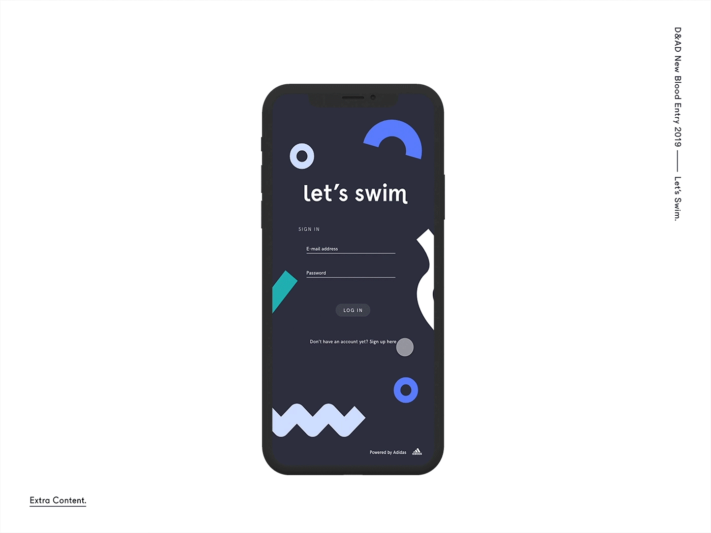 adidas swimming app UI ux Adobe XD dandad pattern type colour student app design user experience User Experience Design blue prototype digital design Live Brief new blood