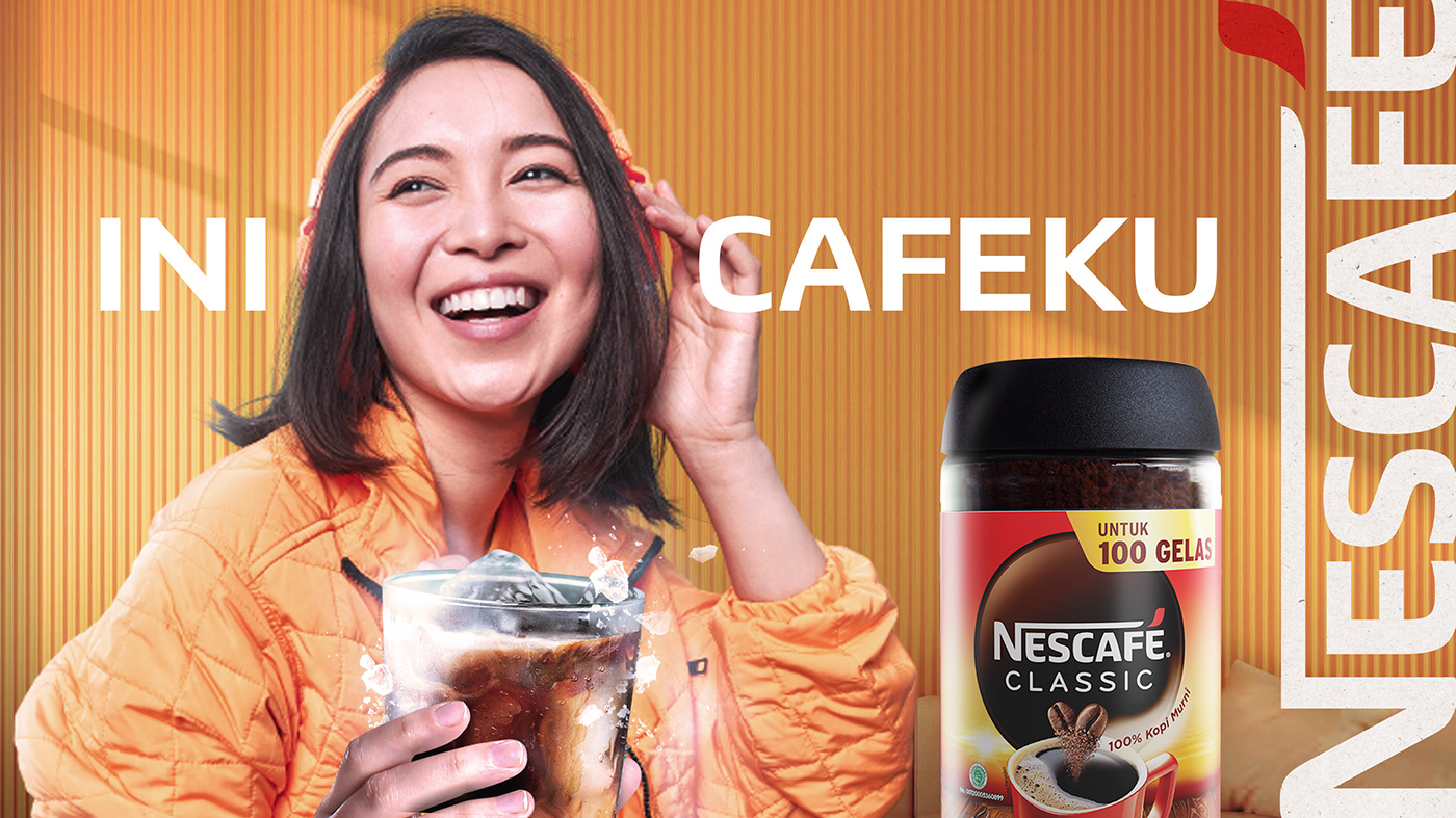nescafe Coffee Advertising  key visual colorful cool youth branding  campaign design