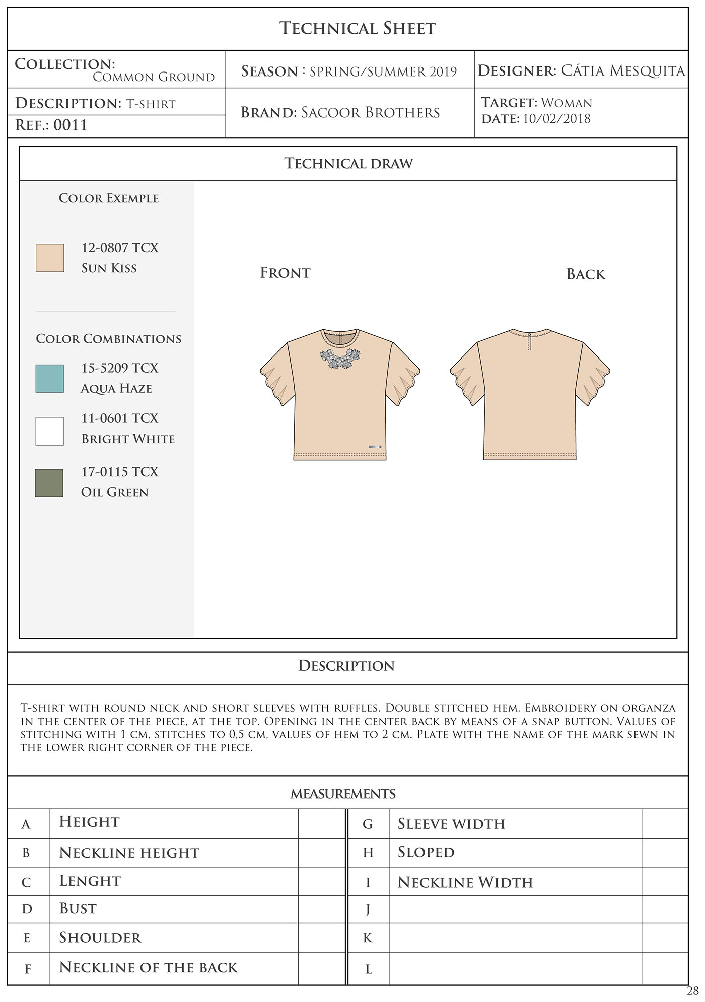 sacoor brothers fashion design spring/ summer women's collection Technical Sheet floral pattern