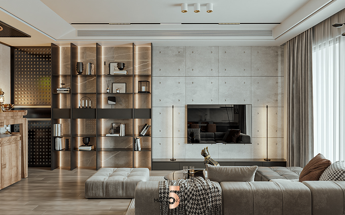 living room bedroom interior design  modern luxury apartment kitchen visualization corona 3ds max