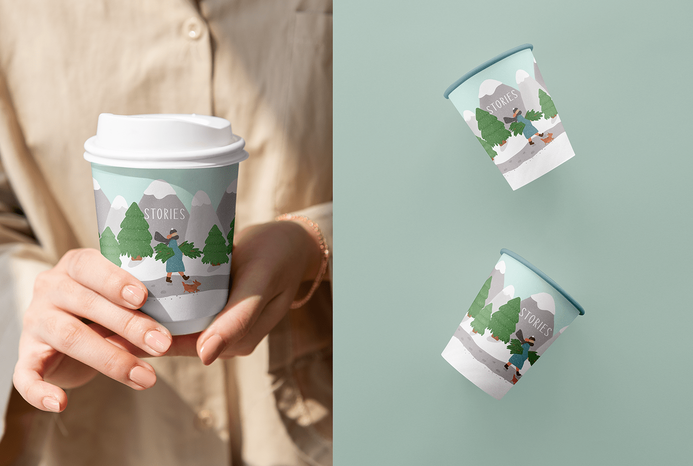 coffe cup illustrations Packaging digital illustration