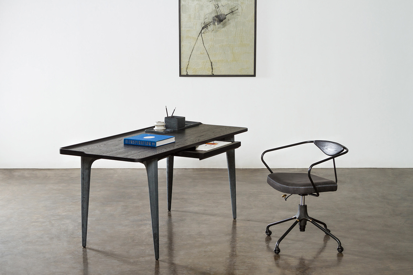 desk concrete District Eight Design furniture furniture design  industrial industrial design  wood steel