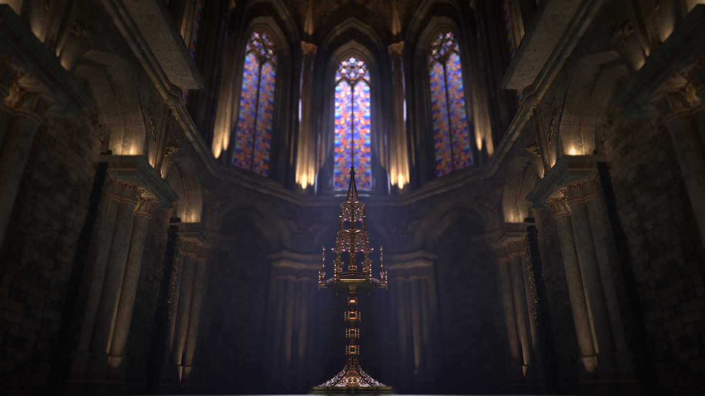 SCAD ITGM-360 architecture cathedral relics hard surface modeling lighting rendering