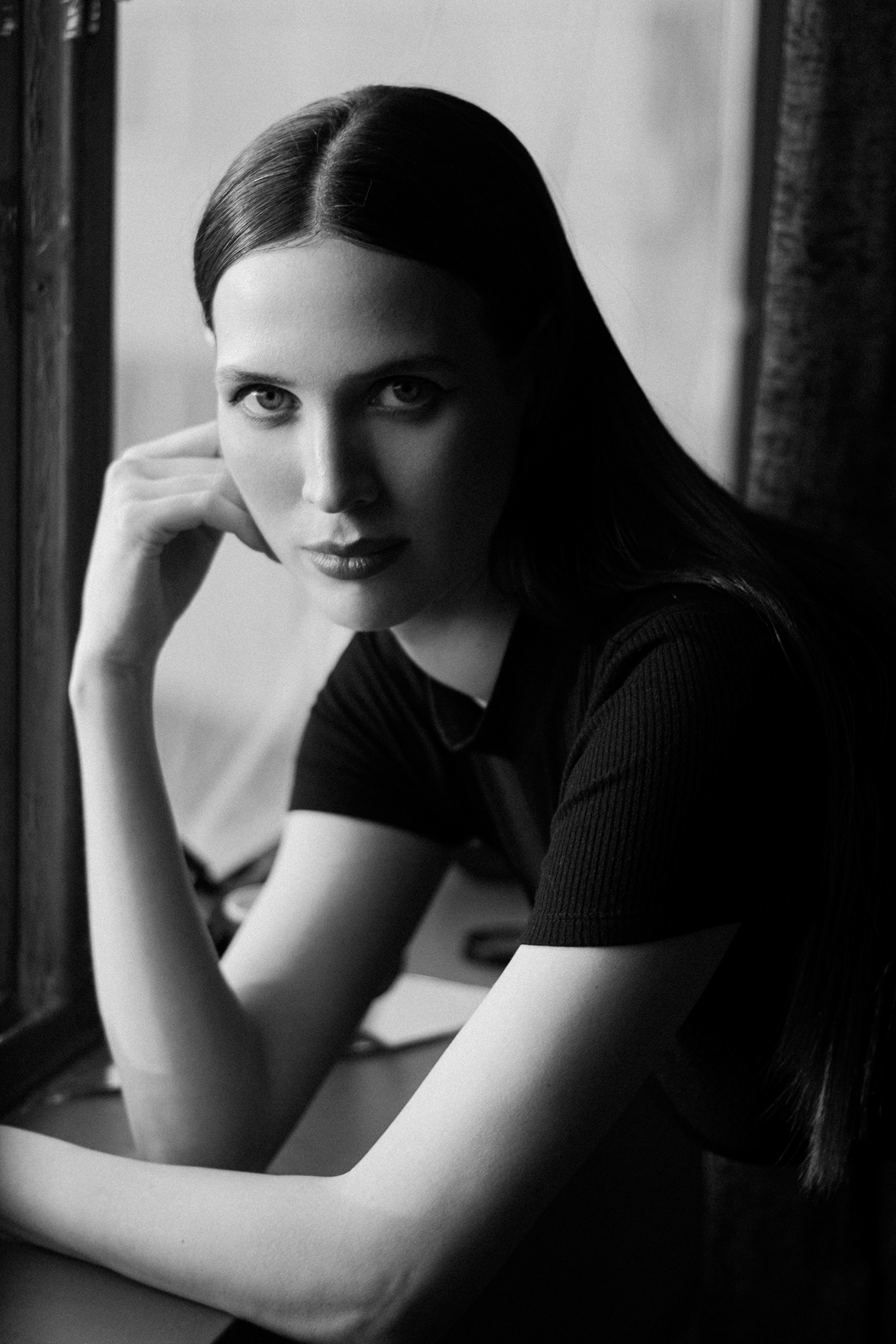 black and white monochrome portrait model Photography  photographer Fashion  photoshoot beauty woman