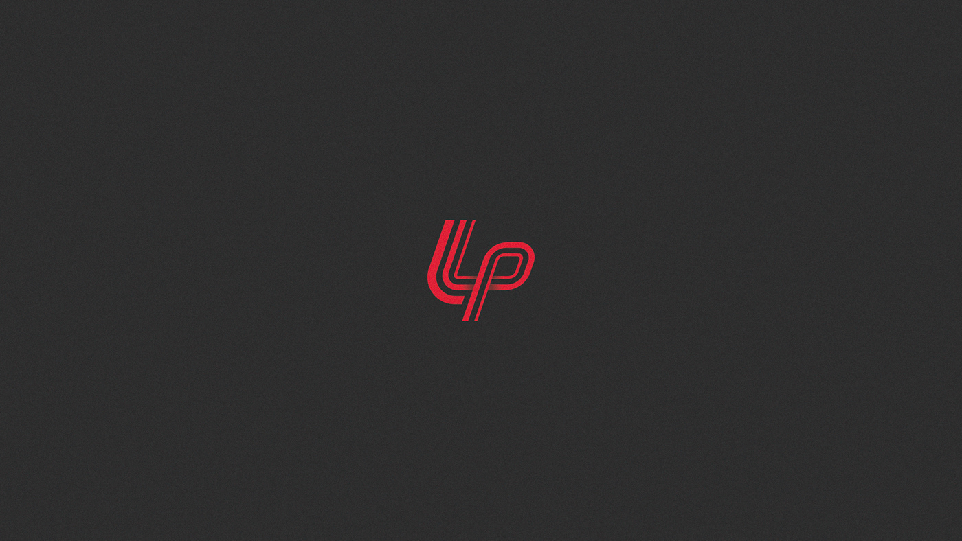 Red LP logo on a black background