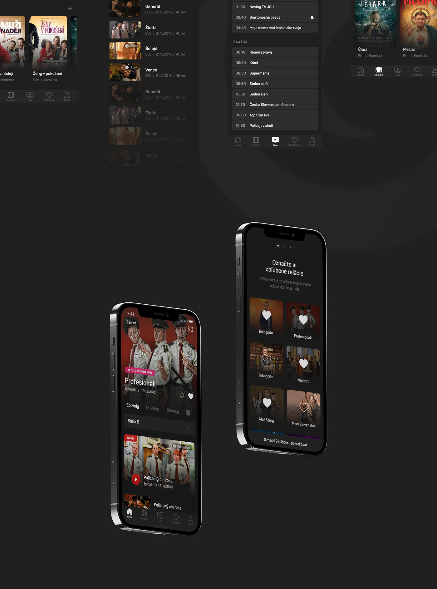 app ios television movie UI ux Webdesign application dark minimal
