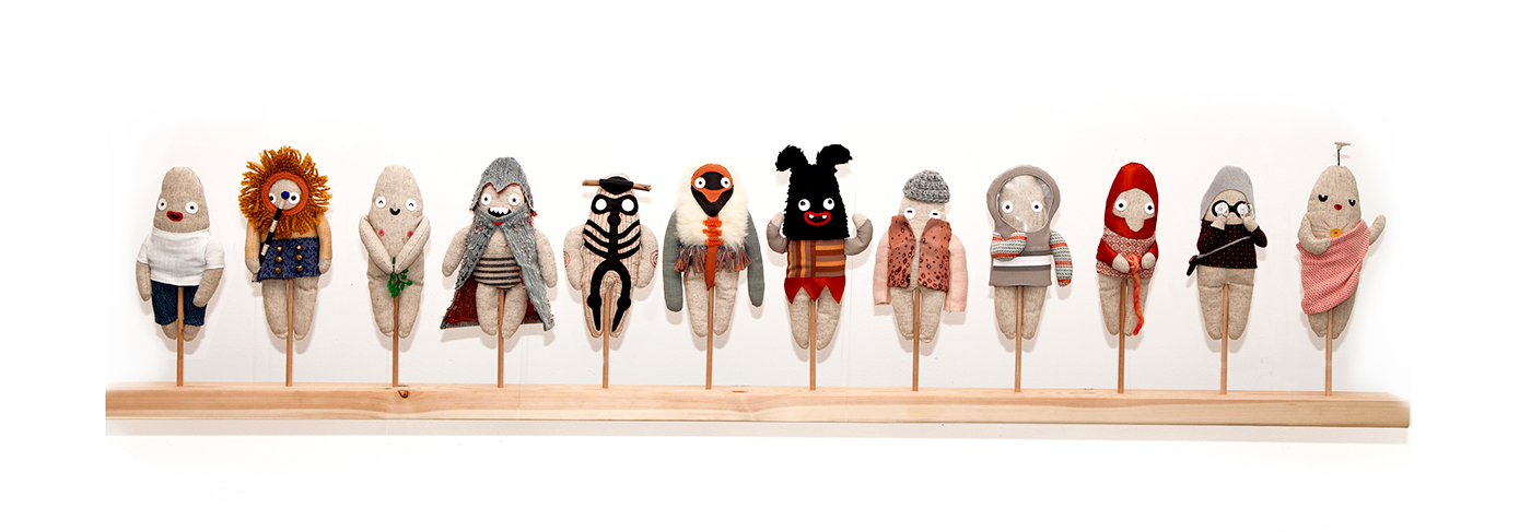 textile design  installation art direction  Story telling art plush dolls sculpture weaving