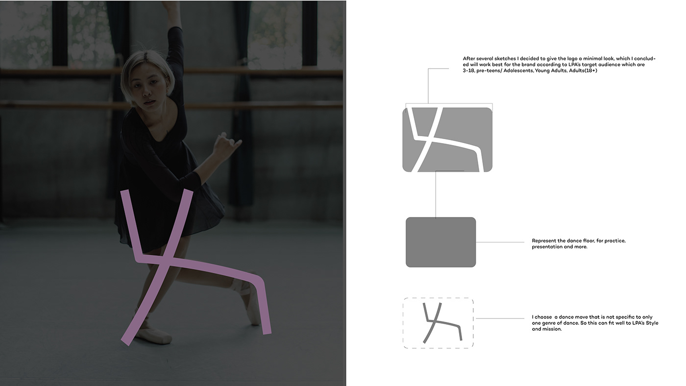 Adobe Portfolio art ballet DANCE   Dance school design logo purple serif simple