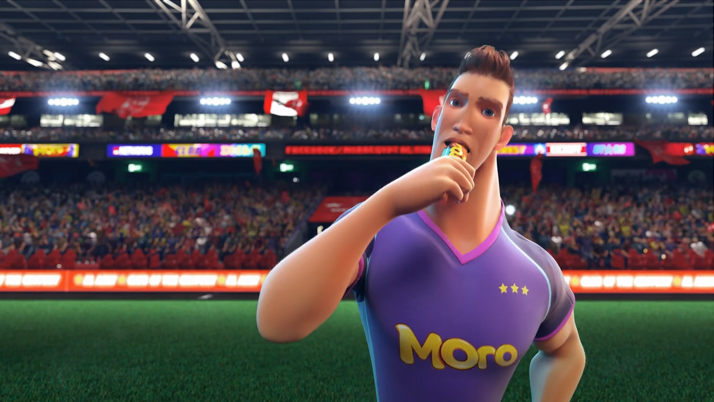 football 3dart CGI animation  player ads tvc