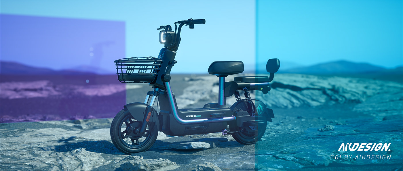 e-scooter E-Bike product design  3d modeling visualization UE5 Unreal Engine CGI Render