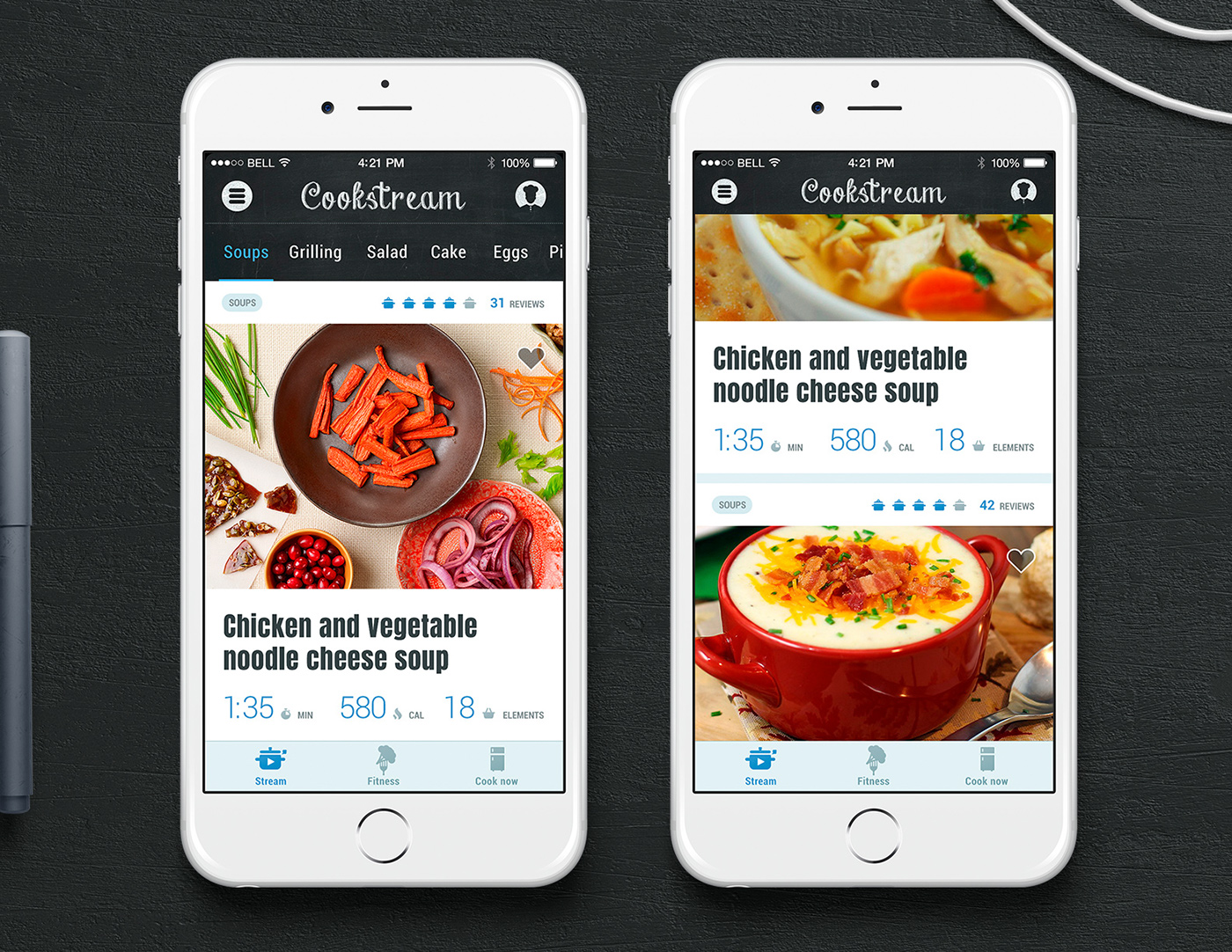 cook Food  recipe UI kitchen app interaction mobile GUI Mockup