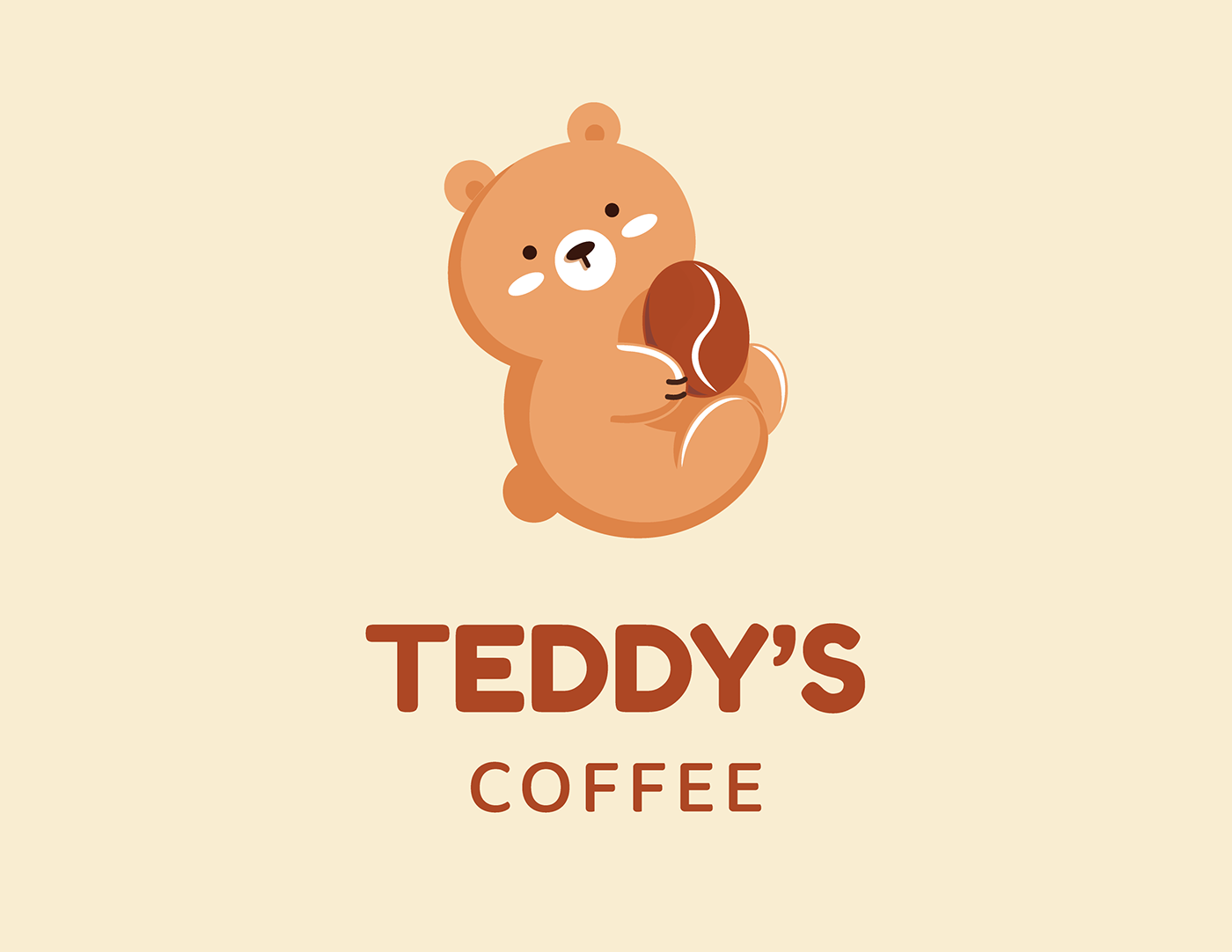 bear brand cafe Coffee logo Teddy visual identity