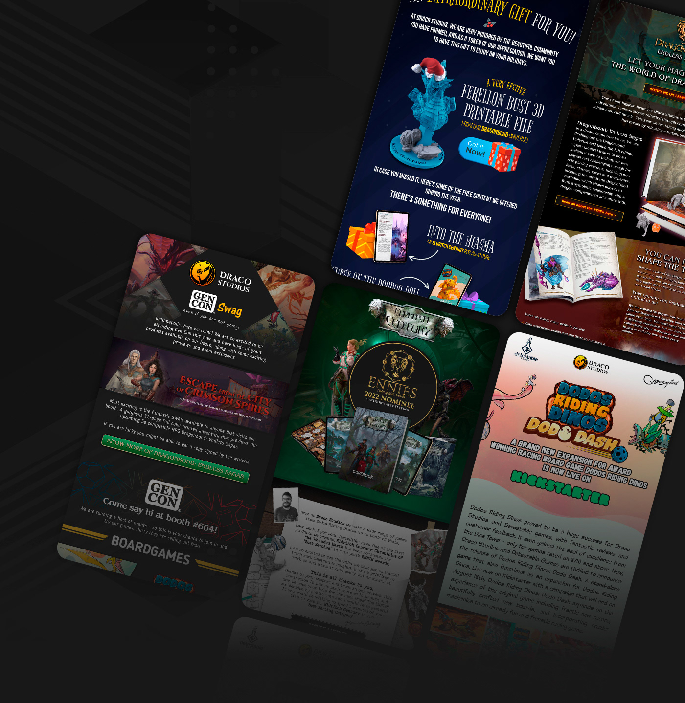 boardgame eshot design graphic design  marketing digital Newsletter Design photoshop UI/UX