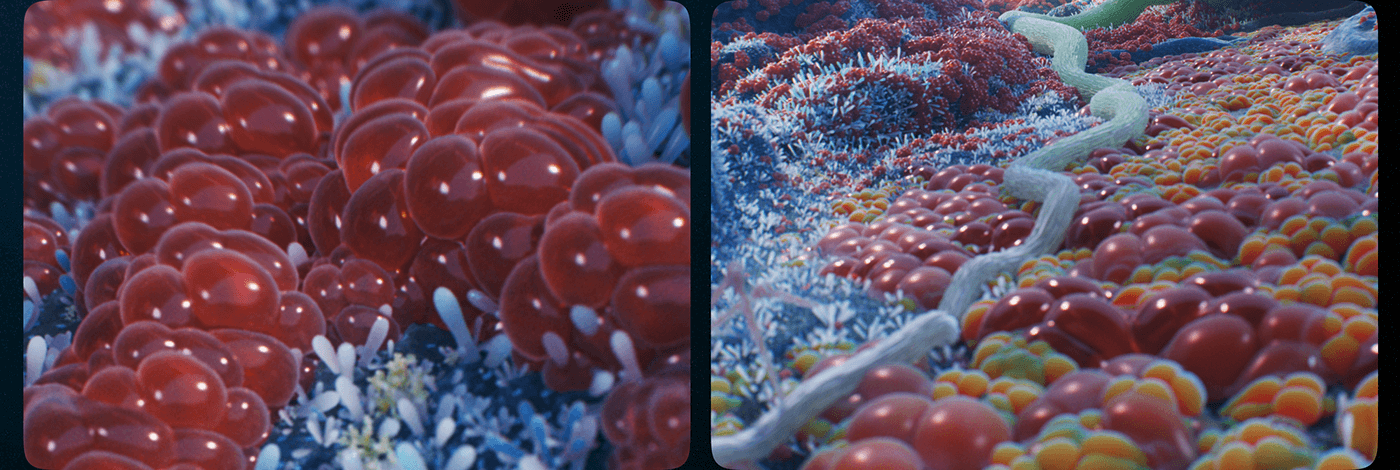 medical DNA Bacteria cinema 4d x-particles xparticles redshift maxon virus 3D