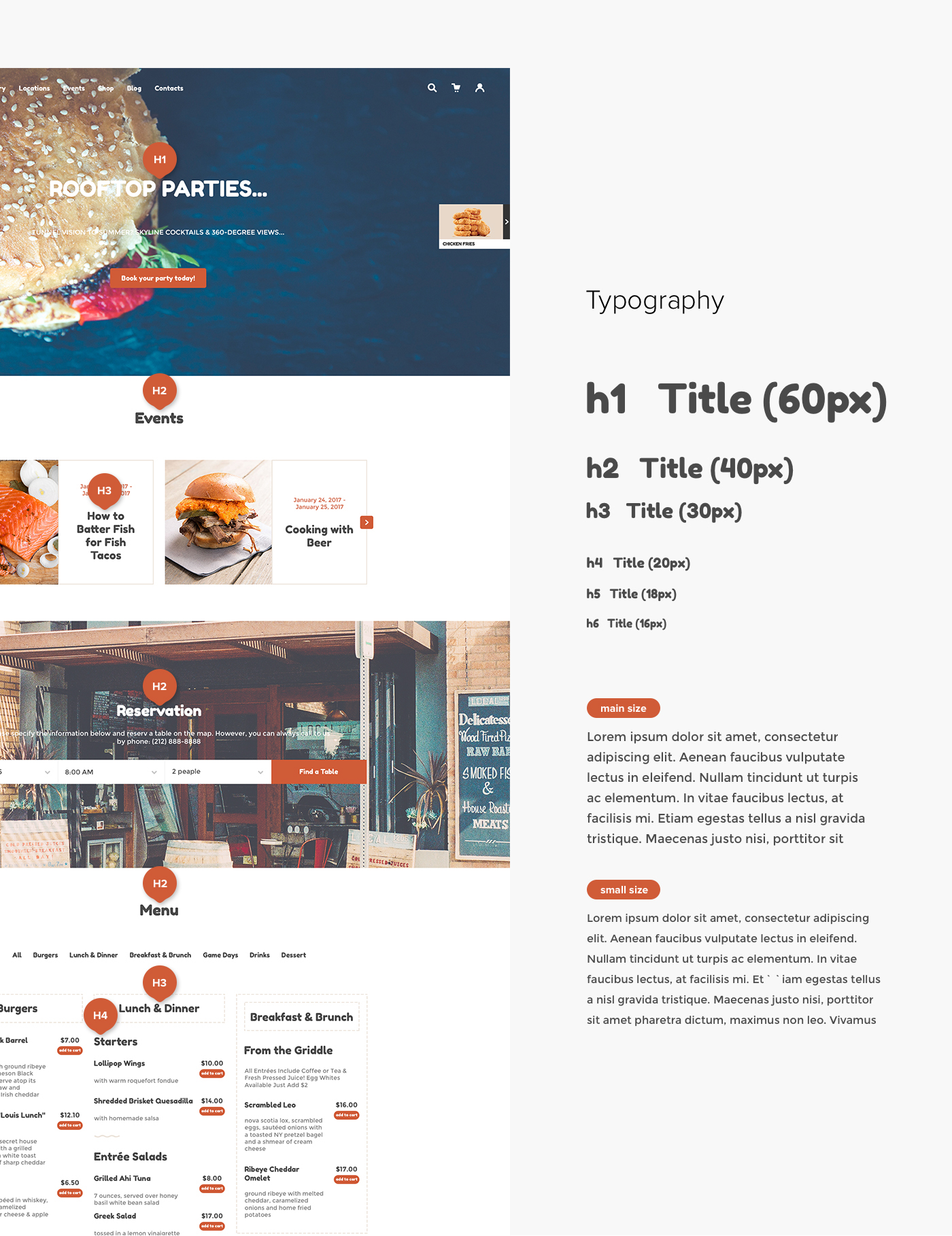 fast-food restaurant Website design