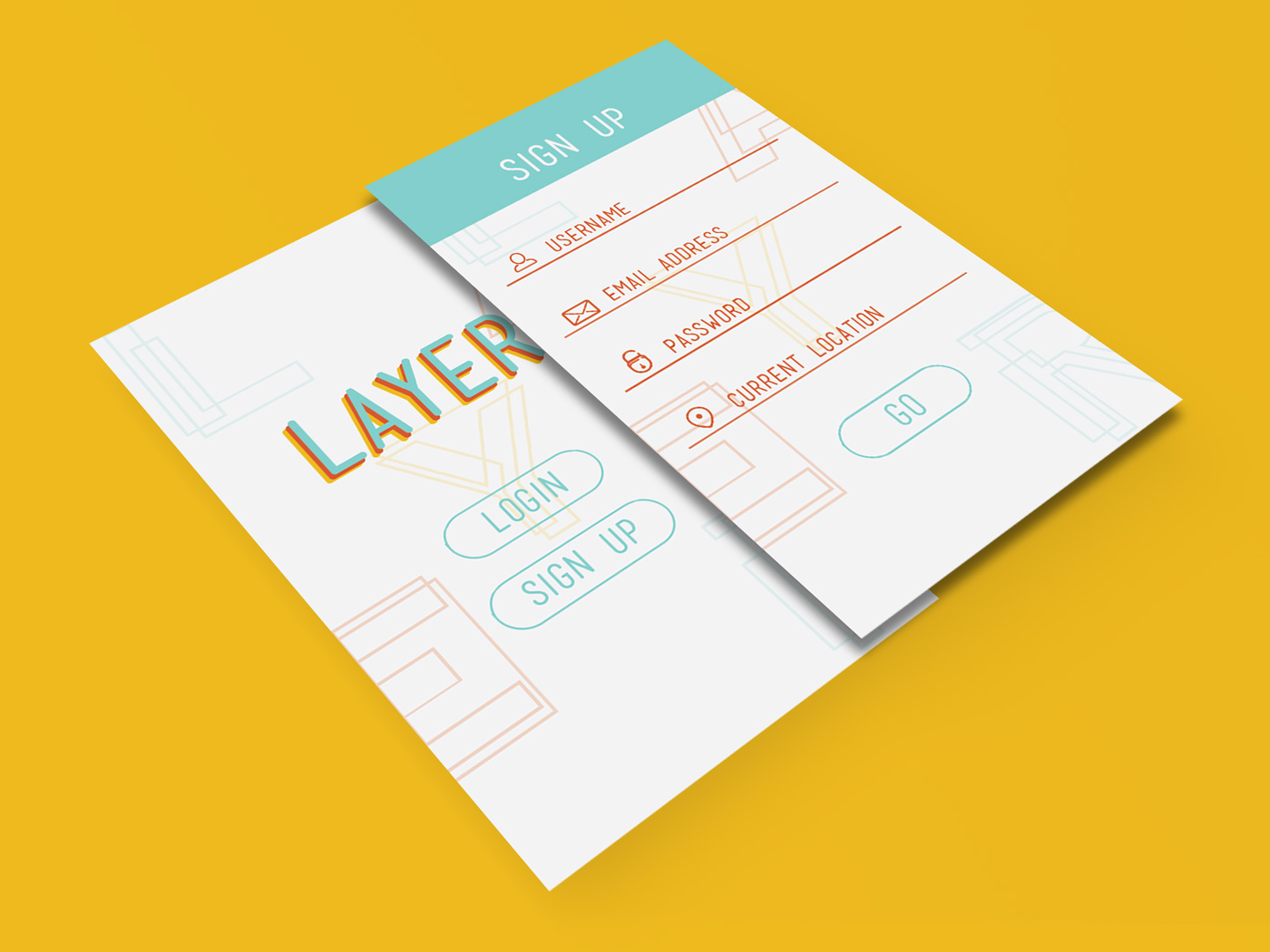 weather layer app ios flat minimal UI ux Interface bright logo brand icons mobile
