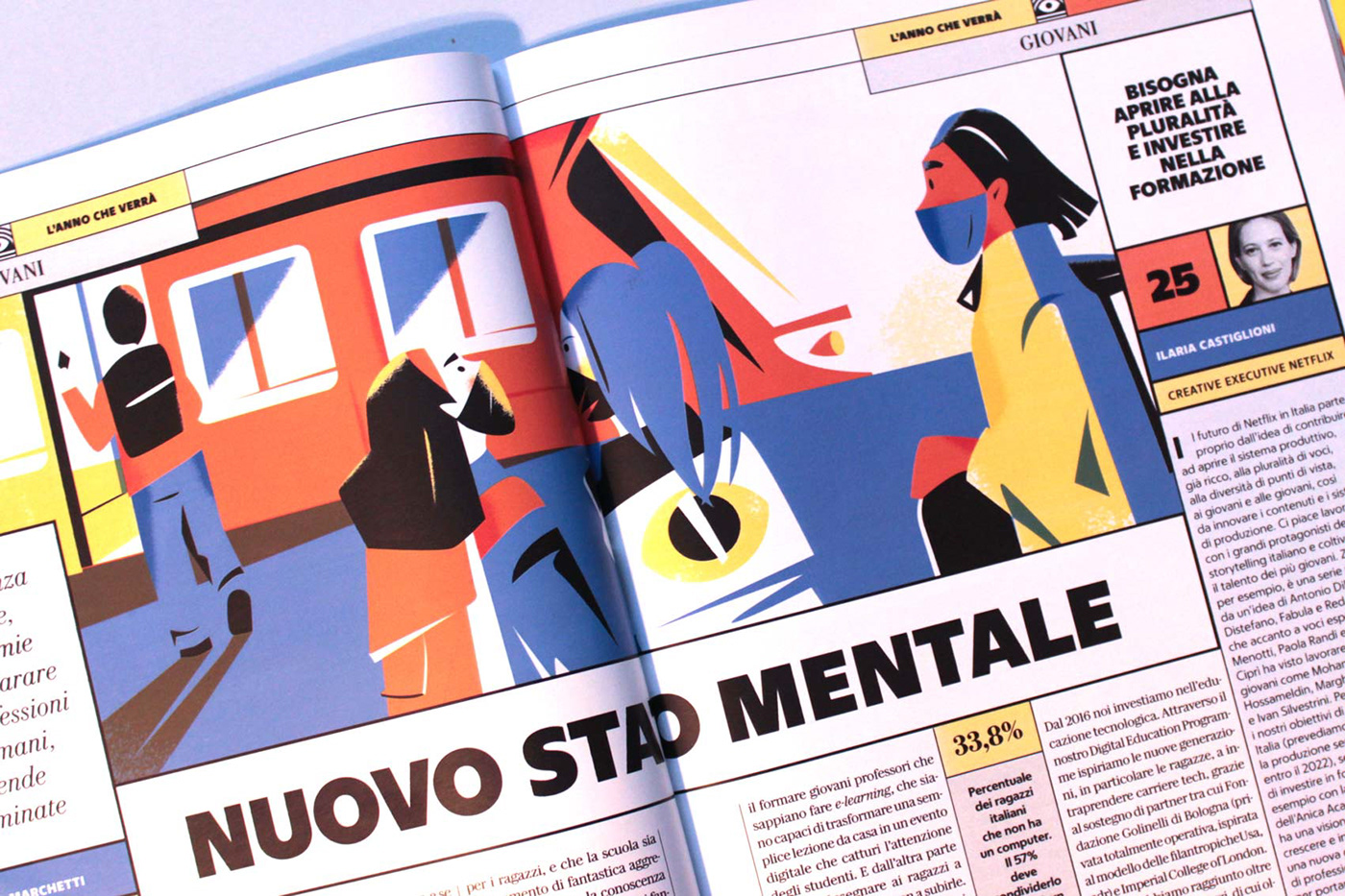 editorial design  Editorial Illustration ILLUSTRATION  innovation Italy magazine newspaper tech
