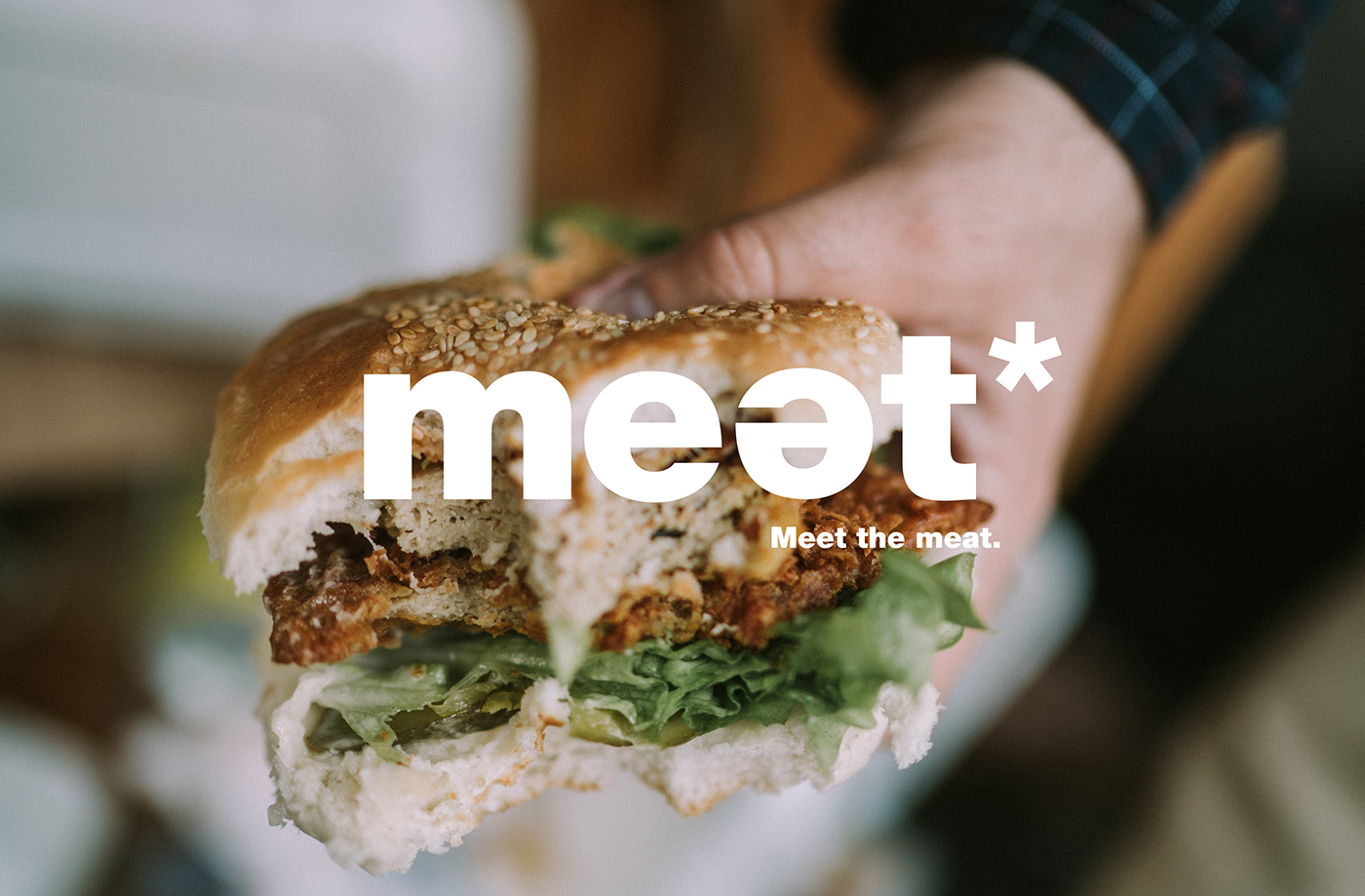 vegan meat branding  ilustration burger Meet minimal helvetica