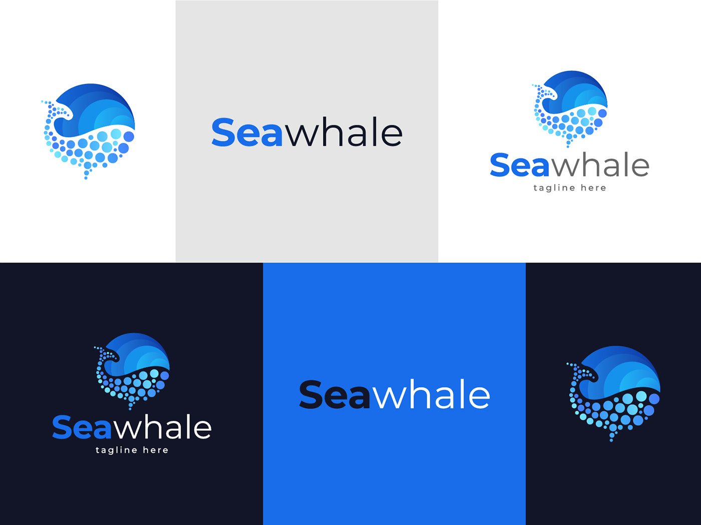 blockchain crypto currency digital marketing agency logo Logo Design Marketing Agency Logo sea web3 Whale