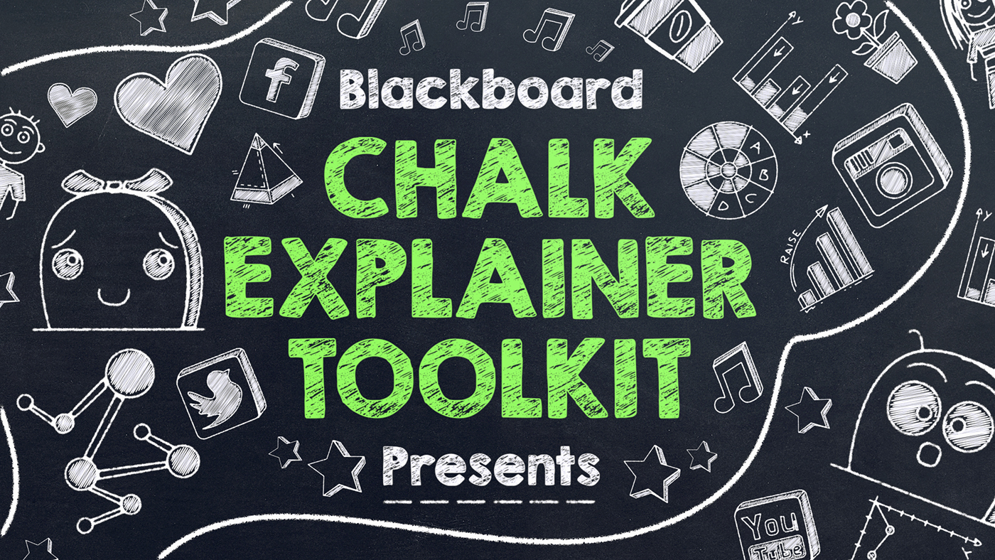 blackboard chalk doodles explainer funny presentation school shop start up toolkit