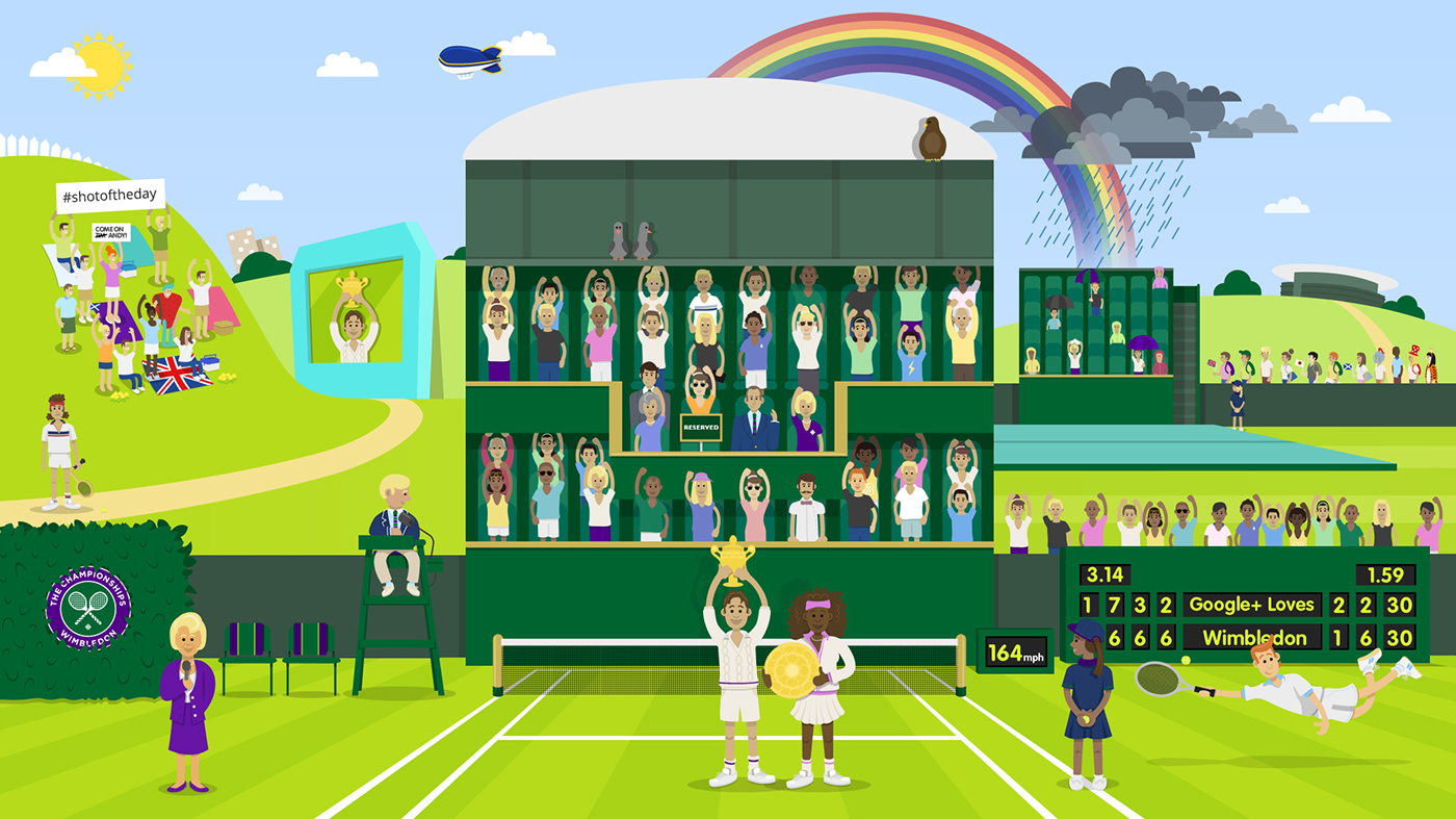 wimbledon tennis vector cover image sport adam&eveDDB google uk google+