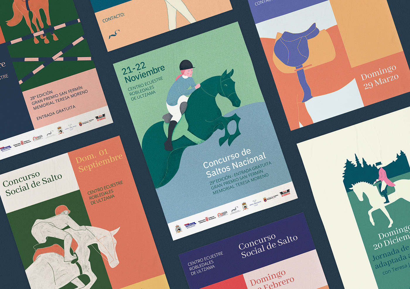 illustrated poster design for equestrian competitions
