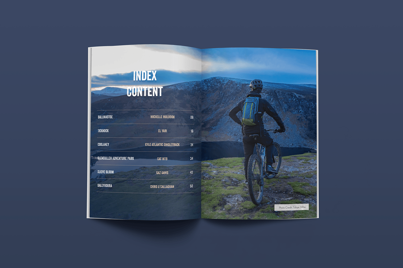 book design InDesign editorial mountains adventure biking brochure brand identity Graphic Designer Ireland Photography