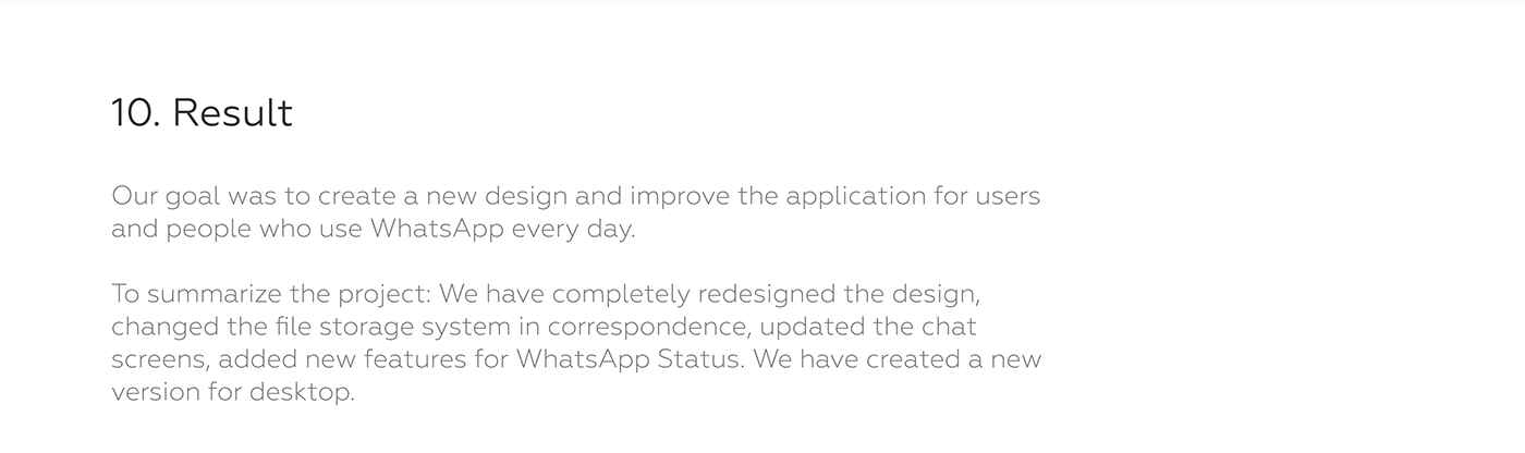 Outcomes of the WhatsApp redesign project