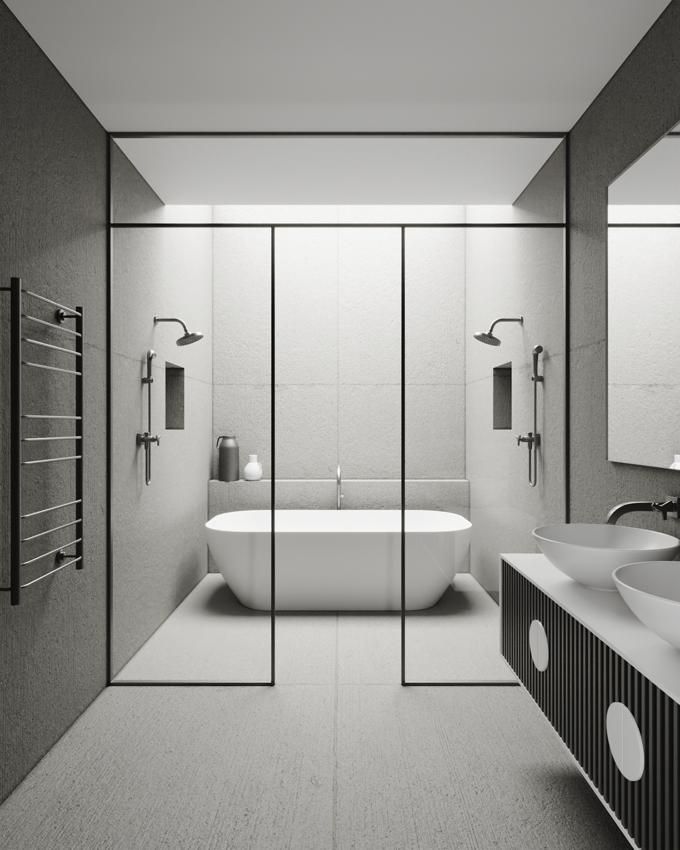 3ds max architecture bathroom interior design  Tadao Ando visualization