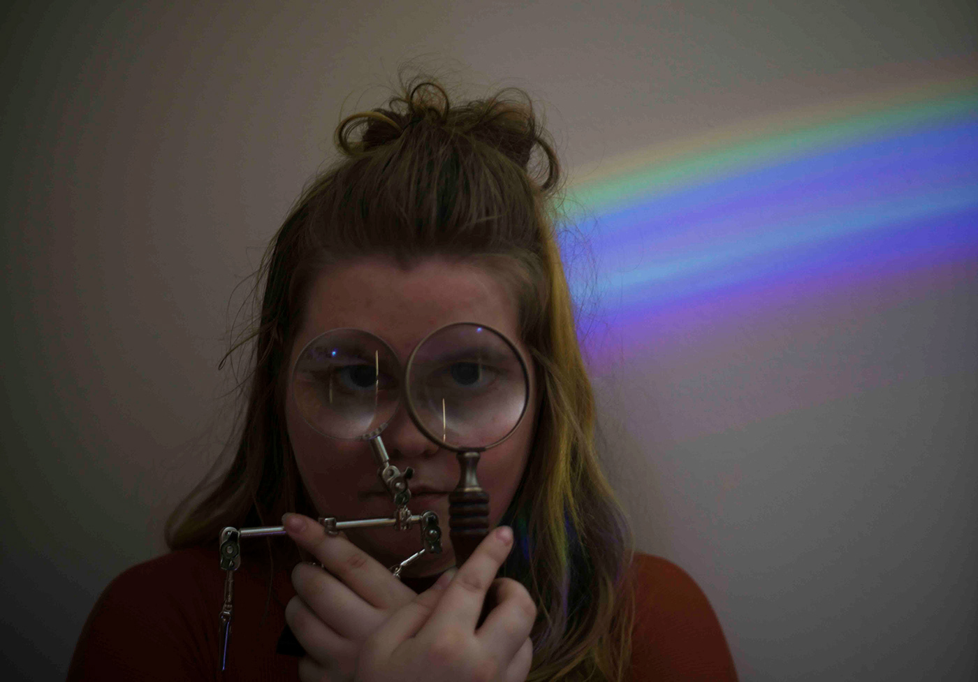 rainbows magnifying glass portrait MICA lightroom