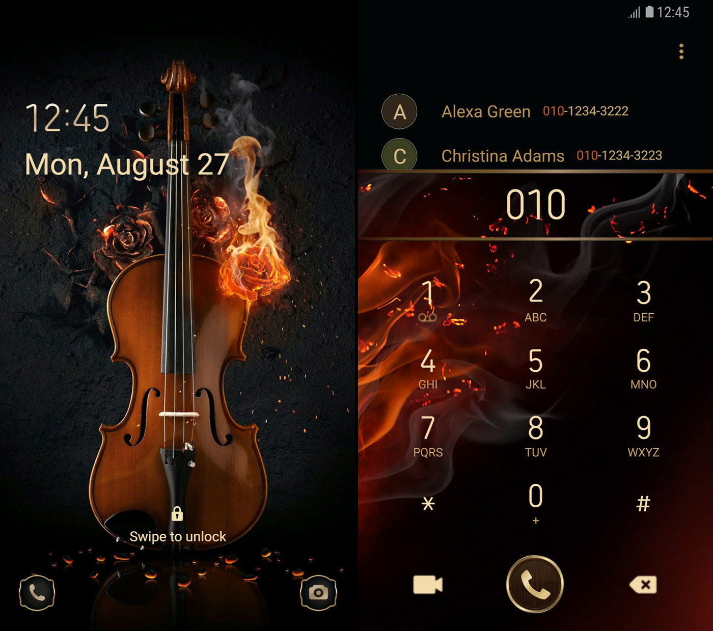 burining drama fire mobile theme music passion rose samsung galaxy smartphone Violin